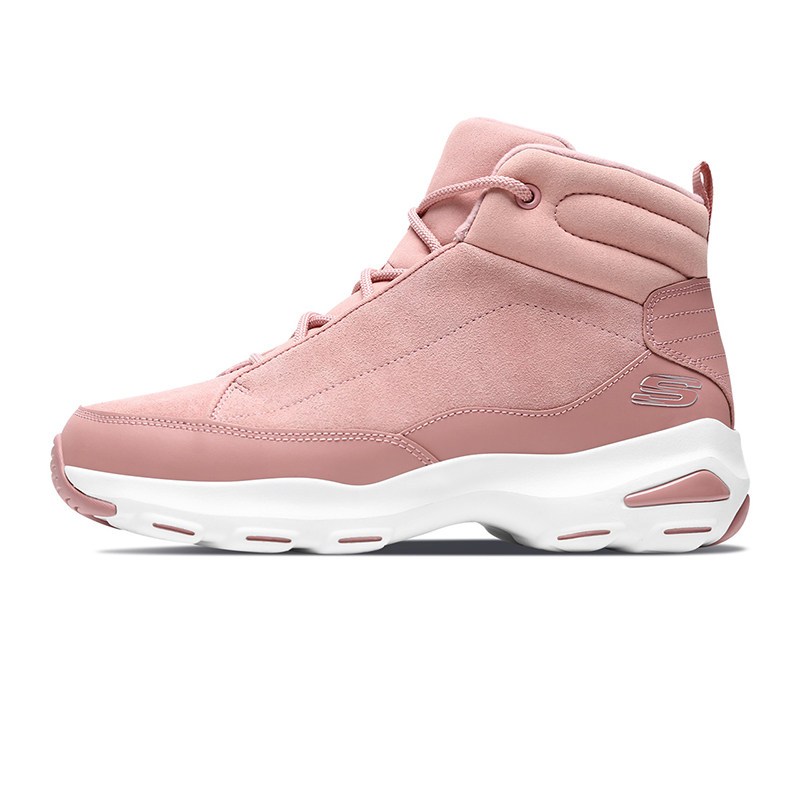 Skechers斯凯奇女鞋秋季新款Dlites熊猫鞋绒里休闲靴子66666138 66666138/ROS 37