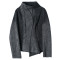 sdeer圣迪奥女装2018冬装复古做旧毛边分割暗扣修身外套S16482224 深灰/97 XL