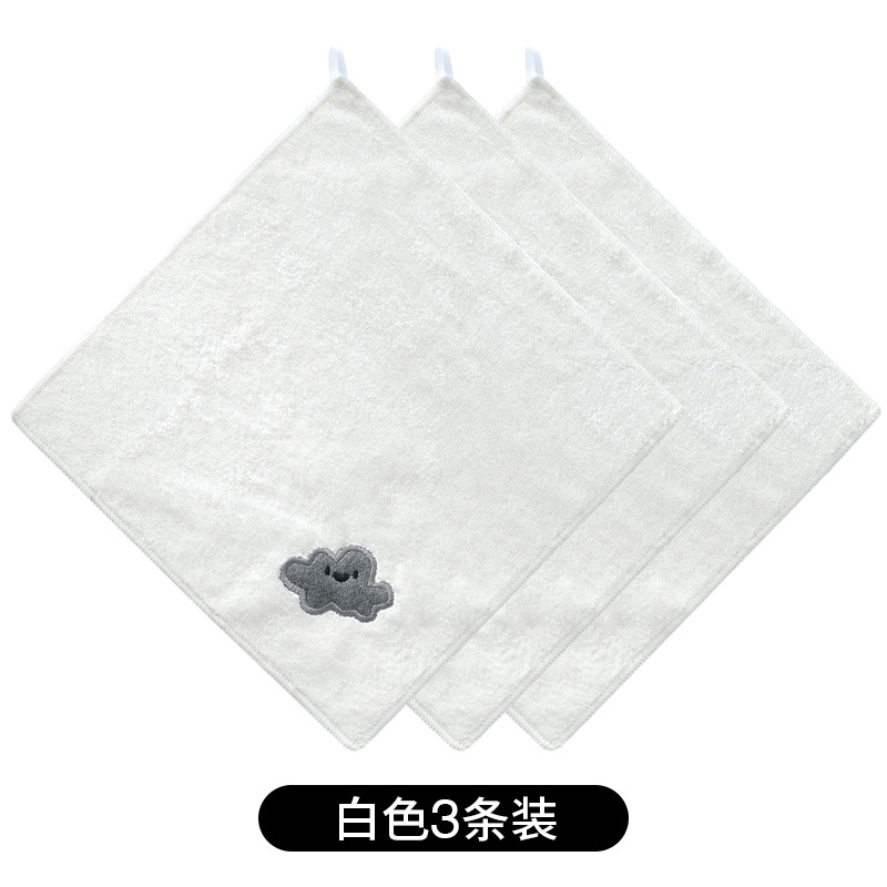 喜家家 【3条装】卡通百洁布家务清洁双面吸水抹布袖套加厚不掉毛不沾油洗碗巾厨房洗碗布 白色云朵