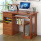 亿家达电脑桌办公桌带书柜台式书桌桌子 C款100cm美式古檀木色