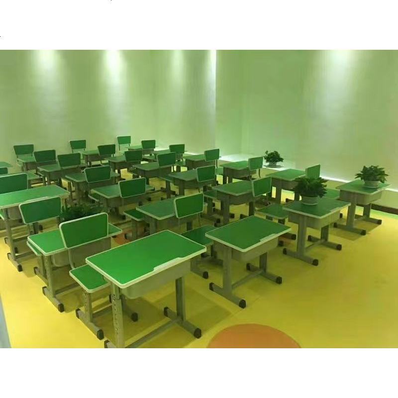 徐州学校单人双人课桌椅中小学生家用小学教室升降桌椅培训学习桌_376_404 双人粉色带椅