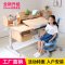儿童学习桌小学生书桌实木 写字桌椅套装可升降课桌_134_80 120-2+G5-1蓝色