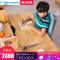 儿童学习桌书桌学生写字桌椅套装小学生实木写字桌课桌可升降_425_495 第八代护脊学习桌+7A学习椅圆背蓝色