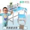 儿童书桌书柜组合粉色女孩写字桌椅套装男孩小学生实木家用学习桌_711_866 新款蓝(桌+架+凳80*50*75)