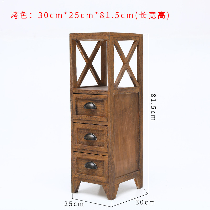 床头柜小窄柜简约现代户型时尚木质欧式卧室小型实木北欧经济型迷_626_344 整装_烤色三斗30*25