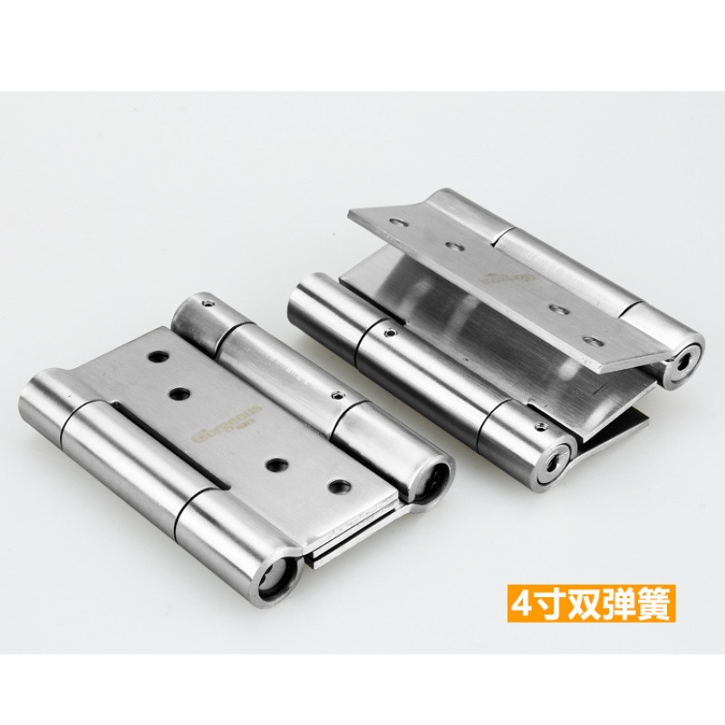 不锈钢单向双向双弹合页弹簧合页带缓冲自由隐形自动关合页 5寸单向合页