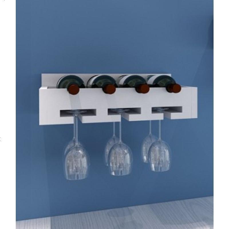 特价北欧实木红酒架创意红酒杯架装饰架杯子架壁挂搁板酒柜_55_370 典雅白色（40厘米）