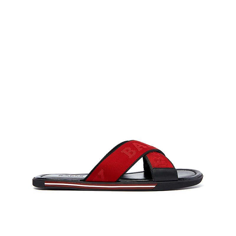 BALLY/巴利 男士休闲防滑平底拖鞋 6223090 红色 7