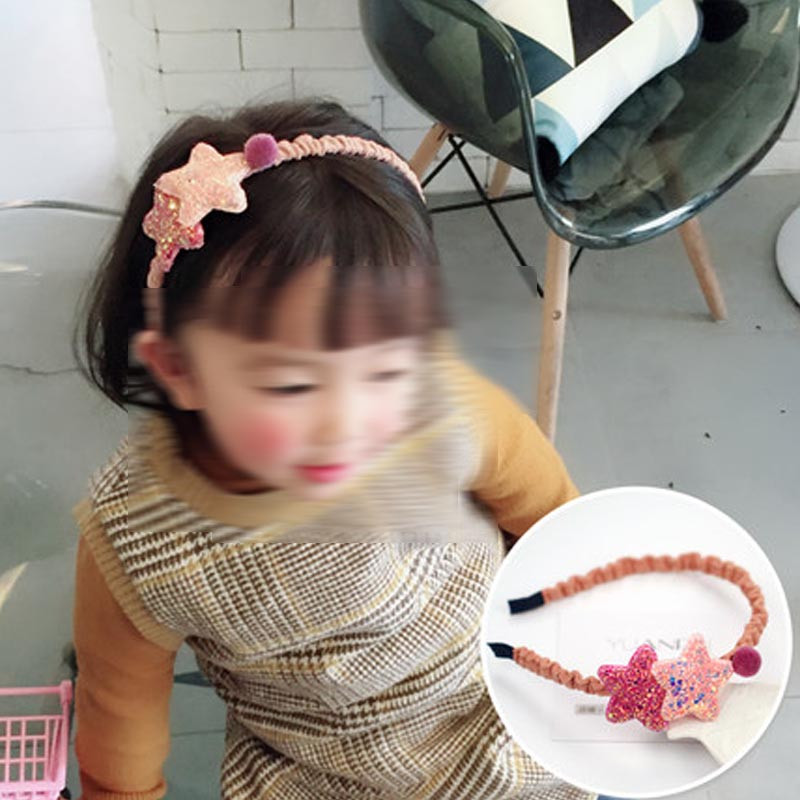 儿童发箍可爱韩版甜美小清晰头饰小学生女孩发夹女童头箍发卡女孩子头发 配饰 紫粉星星