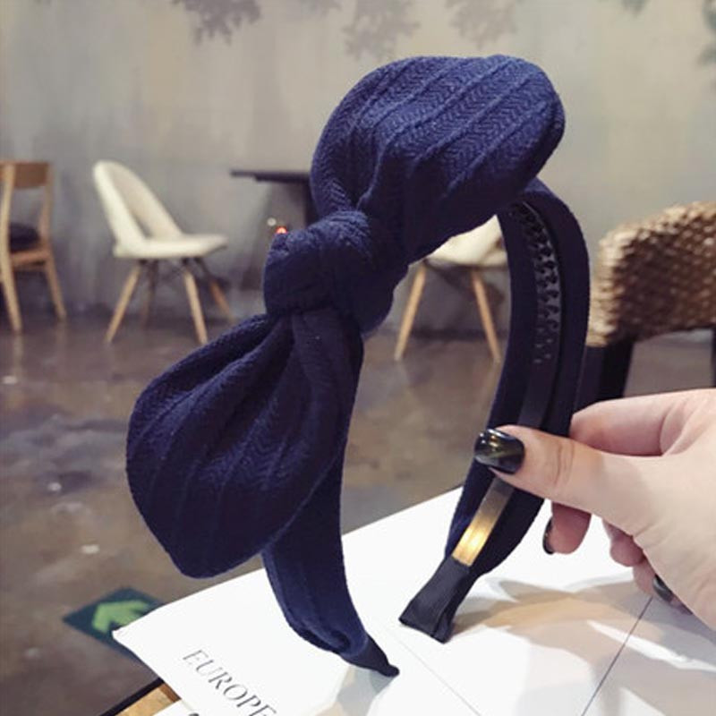 带齿蝴蝶结发箍女洗脸发卡韩版简约头饰头窟可爱萌萌的甜美 小清新女孩子头发 配饰 宝蓝色