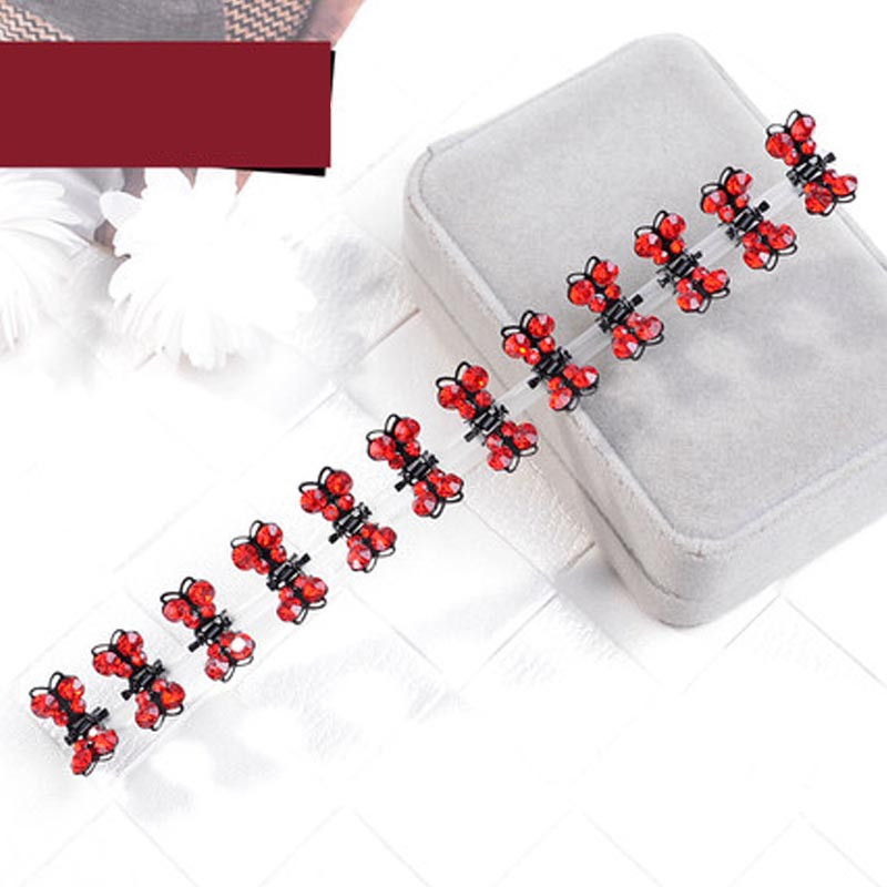 盘发小号抓夹新娘发饰品迷你儿童发抓小夹子发卡头饰发夹成人韩版小清新头发 配饰 1645大红