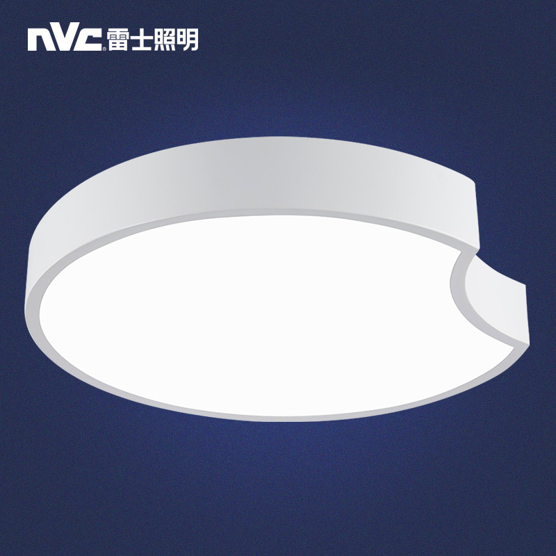 雷士照明NVC 蓝月明月 LED卧室灯吸顶灯节能阳台灯过道灯走廊灯简约现代温馨浪漫儿童房圆形灯具灯饰 苹果白18W调色Φ330*80
