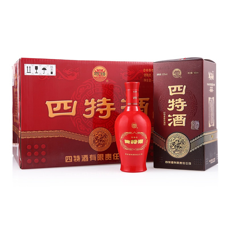 四特 白酒 红花窖藏 特香型 52度 460ml*6瓶 整箱装