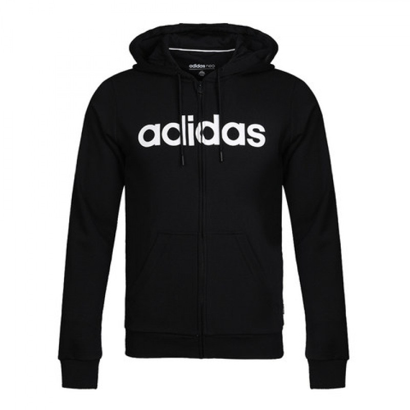 adidasneo阿迪休闲2018男子MCEZIPHDY连帽夹克DM4282 S 黑