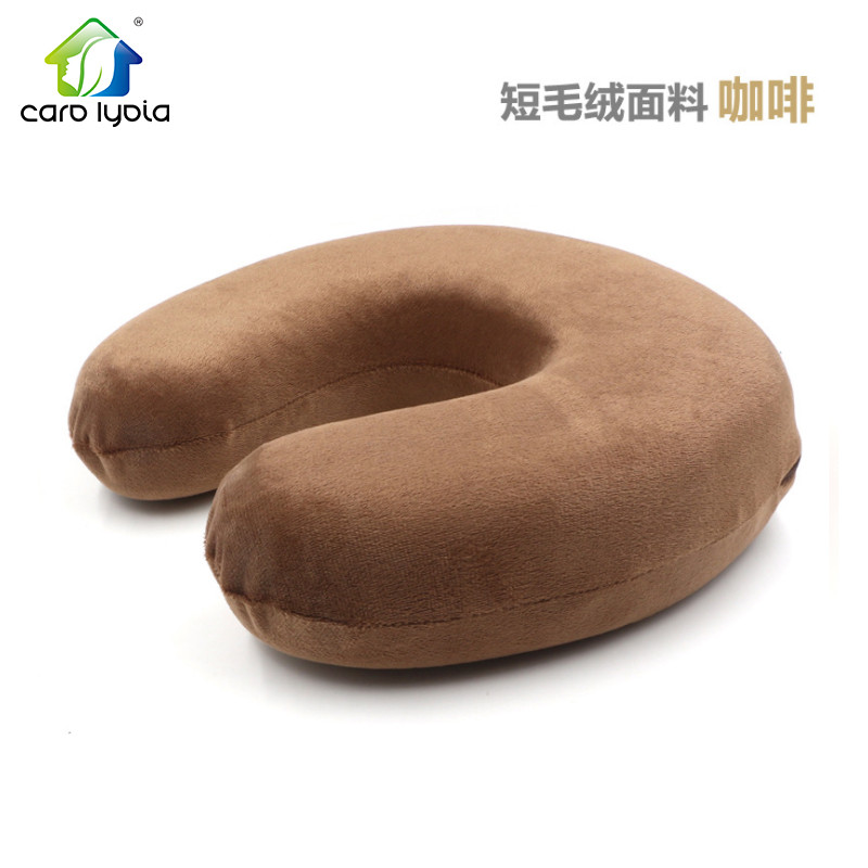泰国天然乳胶枕U型枕 咖啡色记忆棉U枕（偏硬） 30*30*10cm