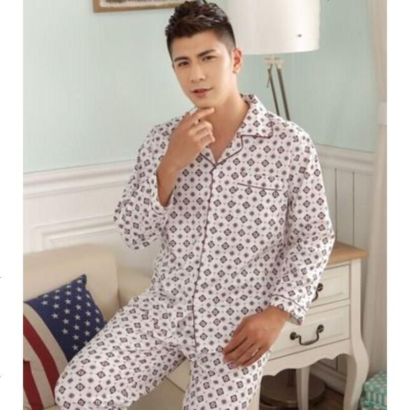 唯景WEIJING睡衣男春秋季纯棉质男士加大码长袖男式开衫套装家居服秋薄款夏季 XXL（建议身高165-172 807#酒红