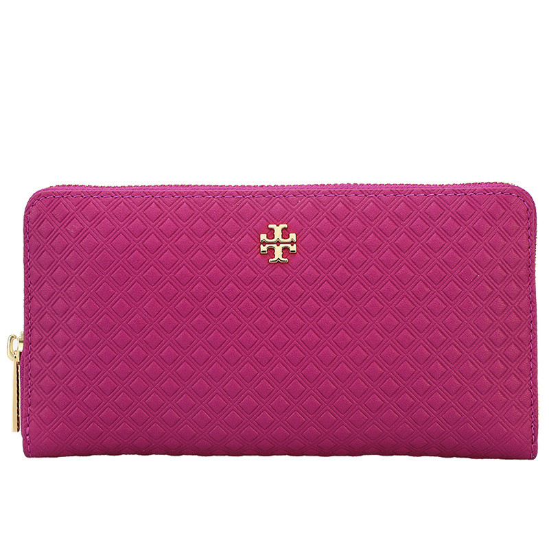 TORY BURCH 托里·伯奇 女士皮质长款钱包钱夹 52860 500 玫红色