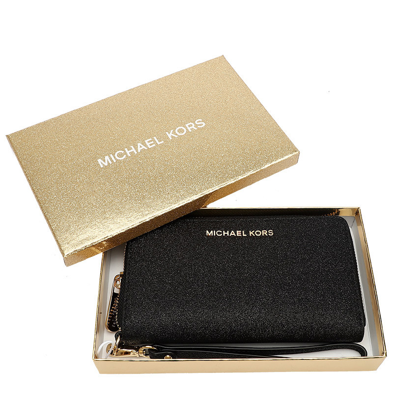 MICHAEL KORS 迈克·科尔斯 MK女包 GIFTABLES系列皮质钱包手包 黑色