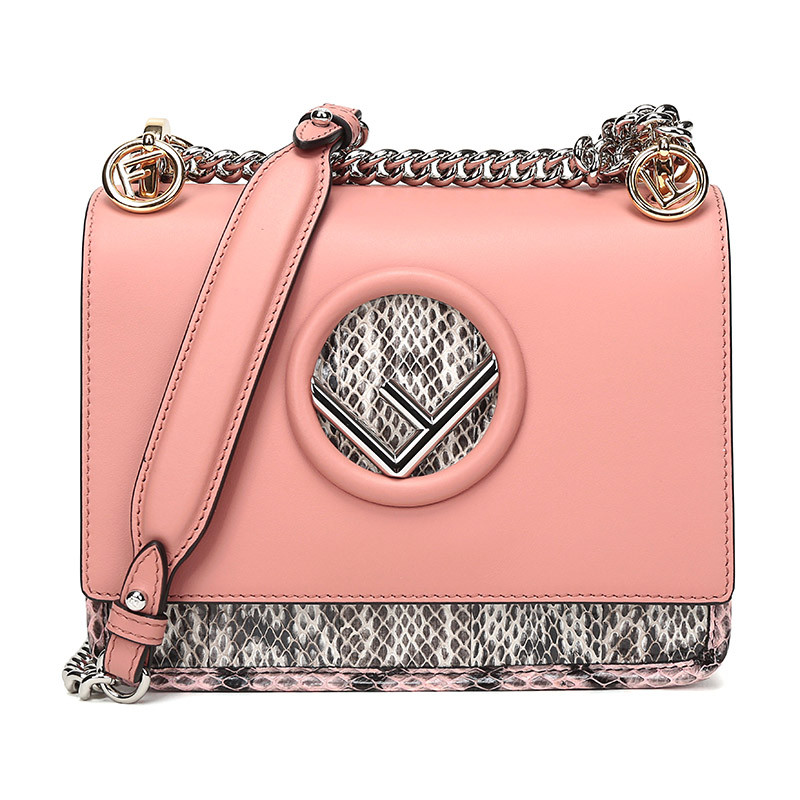 FENDI 女士KAN I F系列皮质手提单肩斜挎包 8BT286 A3QO F13FI-豆沙色