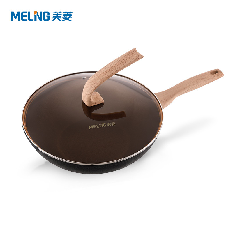 美菱MELING炒锅炒菜不沾电磁炉煤气灶通用烹饪锅具无油烟平底铁锅不粘锅