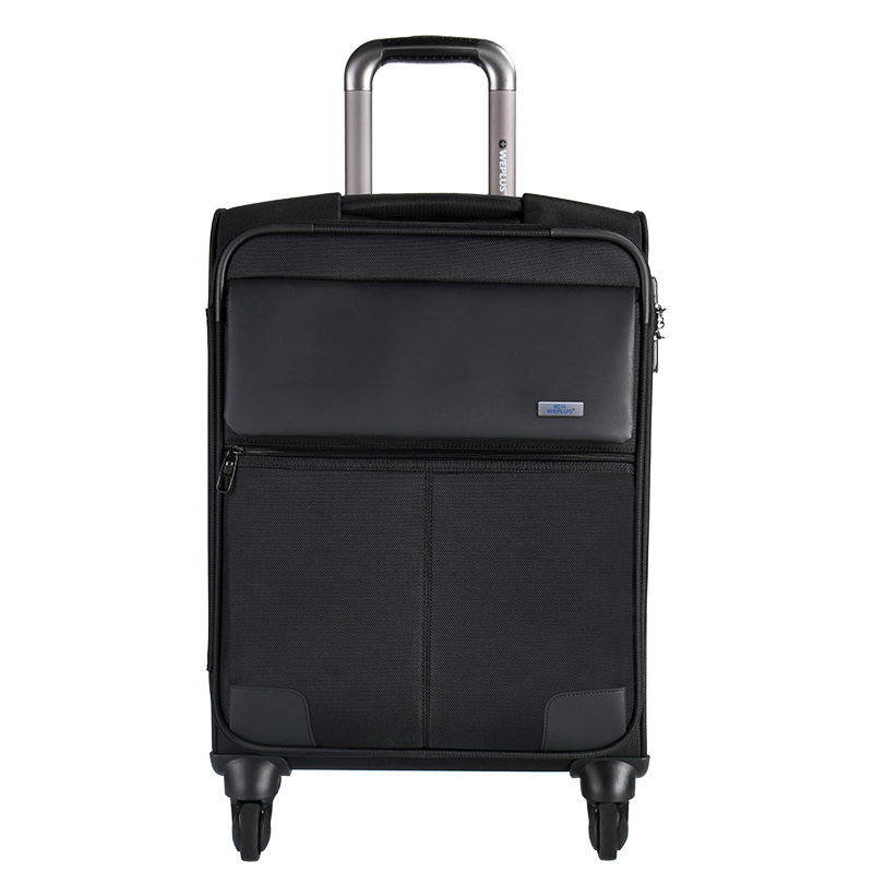 WEPLUS高端商务行李箱旅行箱男女22英寸拉杆箱软箱 黑色 22寸