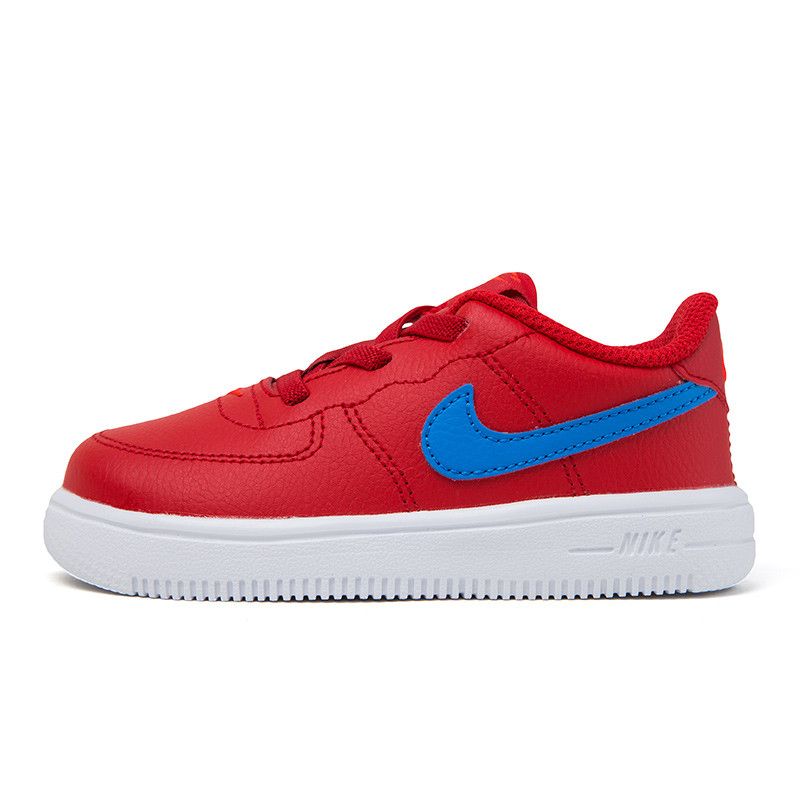 耐克NIKE FORCE 1 空军一号男女童婴童休闲运动鞋板鞋童鞋905220 10C 604大学红/清透蓝