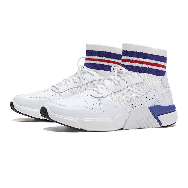 【自营】Skechers斯凯奇女鞋休闲鞋新款时尚袜套个性高帮运动鞋68855 68855/WBLU白色+蓝色 37码