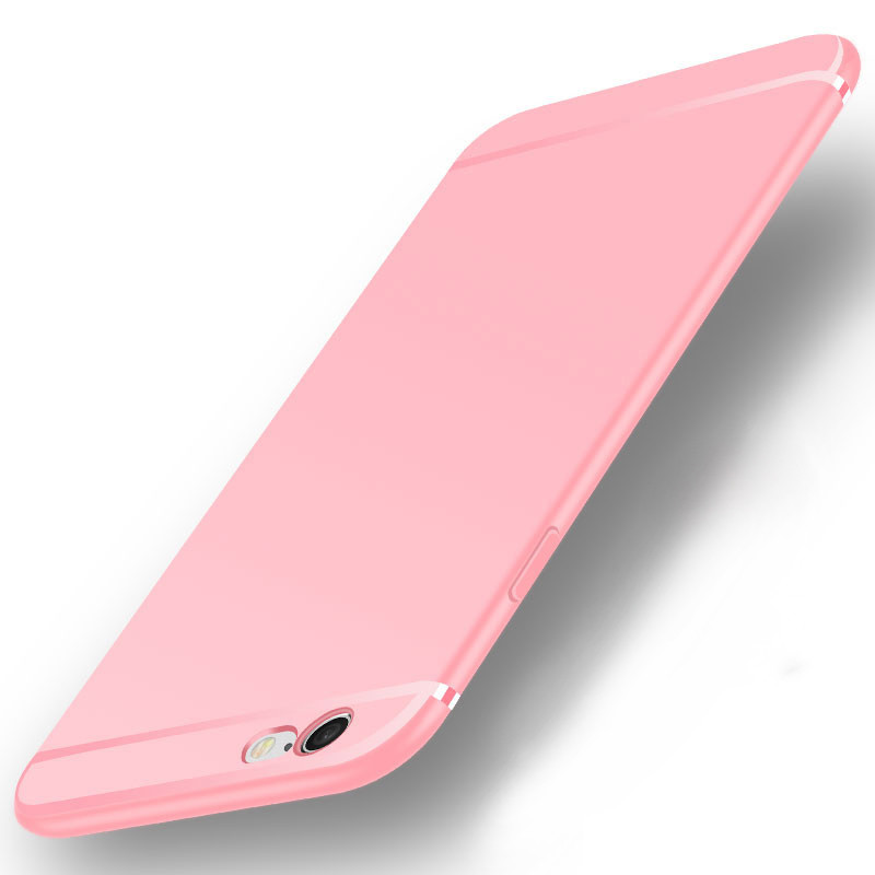 苹果6p系列卡通壳 磨砂壳-粉色