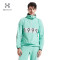 HOTSUIT后秀男长袖发汗服半开襟连帽运动套头上衣新款5925001 空灵灰/浪 M