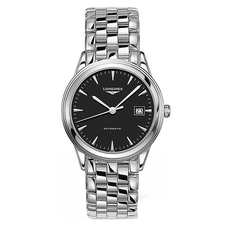 浪琴(LONGINES)男士手表 优雅系列自动机械精钢男表 L4.874.4.52.6 黑色