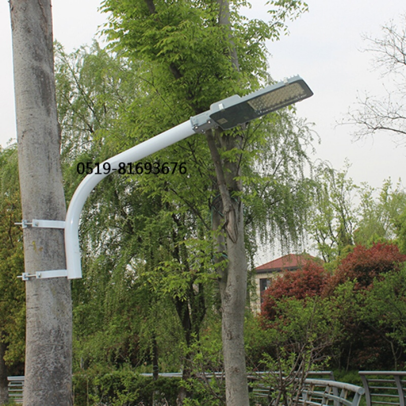 led路灯头道路户外新农村超亮220v电线杆照明灯头防挑臂路灯罩_1 超亮60W+1米弯抱杆(非太阳能)