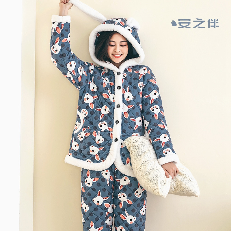 安之伴家居服套装74K5408 XL 灰兰