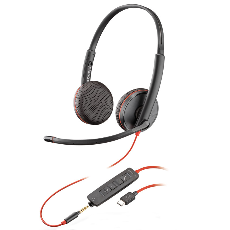 缤特力（Plantronics）C3225 USB-C双耳降噪耳机HIFI商务电话耳麦