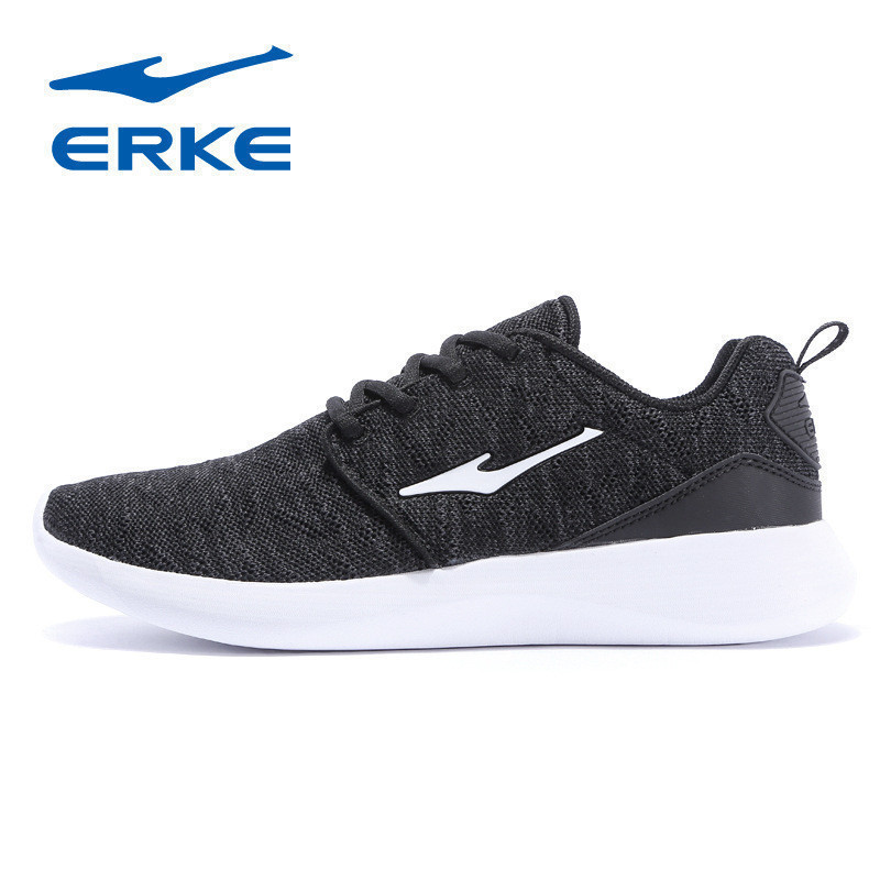 鸿星尔克(ERKE)男运动鞋子男子休闲运动鞋子防滑耐磨男跑步鞋跑鞋 正黑 40