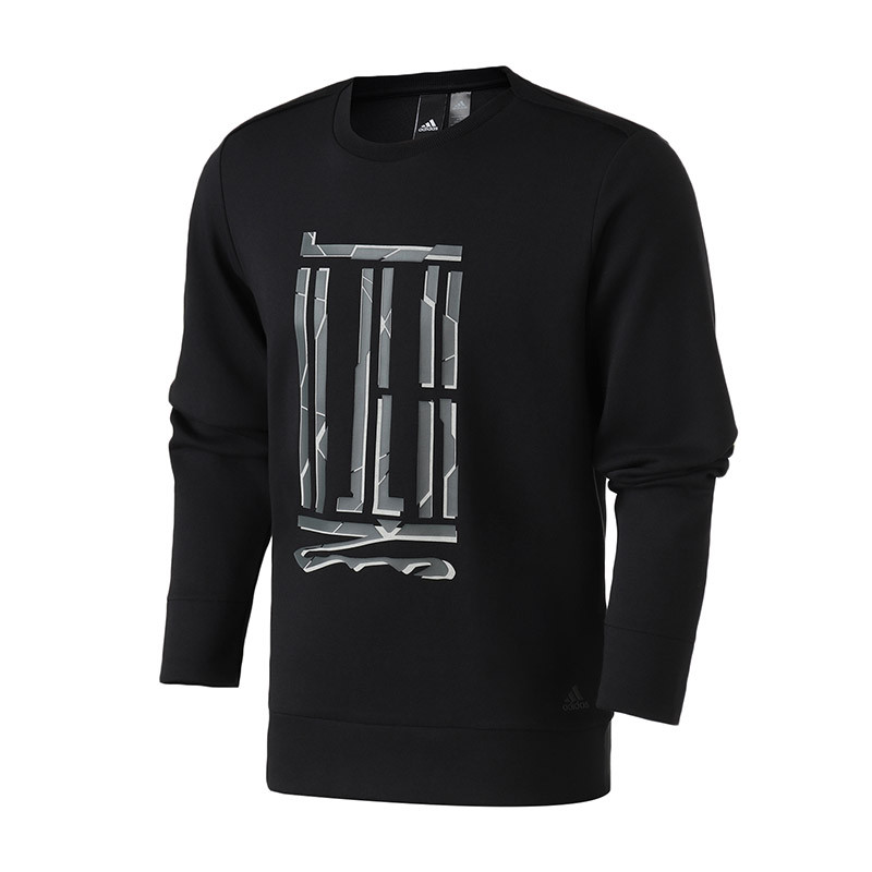 adidas男服卫衣新款圆领套头WJ休闲运动服DW4654 XXL DW4654黑色