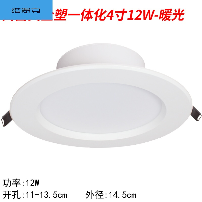 LED筒灯嵌入式客厅顶天花桶射灯洞灯2.5寸3W3寸5w7.5公分8孔灯全铝-8寸24W- 全塑4寸12W-白光或暖光-9.8元开孔11-1