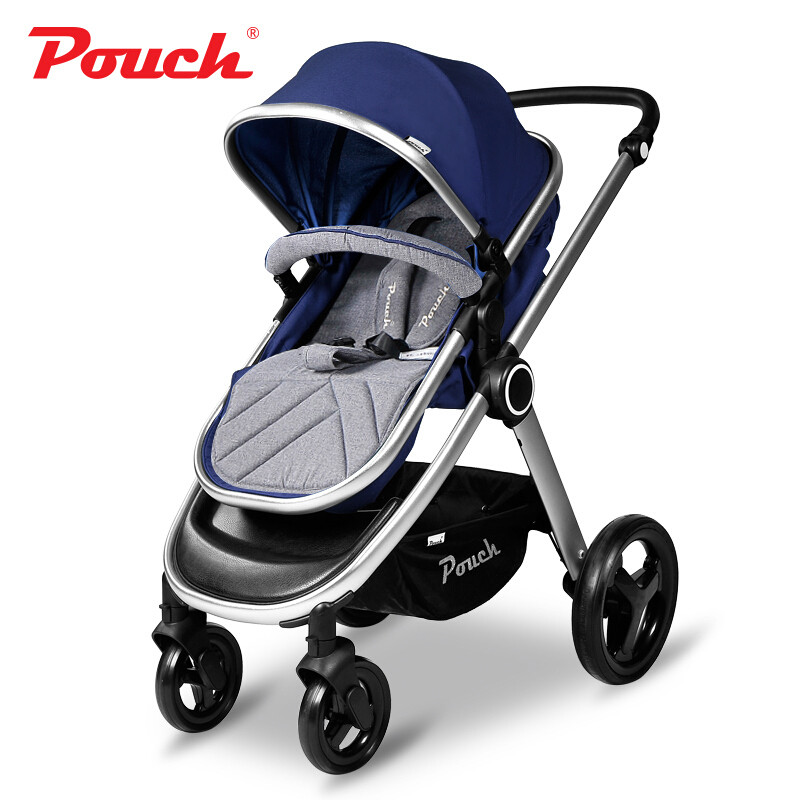 Pouch帛琦 婴儿推车P70高景观磨砂铝合金材质便携可折叠可坐可躺承重25KG婴幼儿童推车