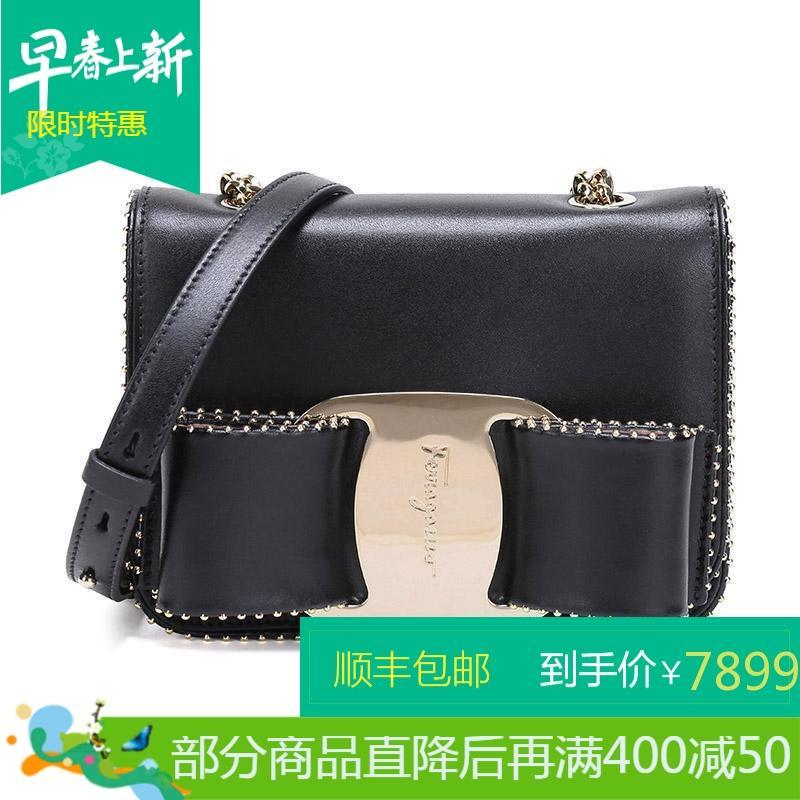 Salvatore Ferragamo 萨瓦托·菲拉格慕 女士牛皮单肩斜挎包 21H026 0690823-黑色