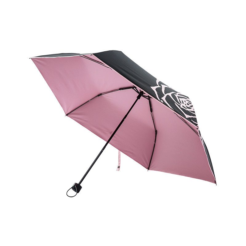 Mabu 降温8度迷你遮阳伞防晒防紫外线便携太阳伞雨伞晴雨兼用UV折伞 (粉)MBU-UVQ15+手提伞袋