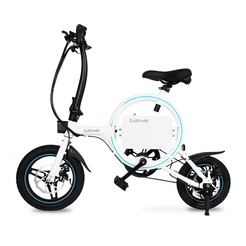 路特威O2 电动车 新国标电动自行车 锂电池折叠助力城市代步代驾车 智能电单车 白色【5.0AH】