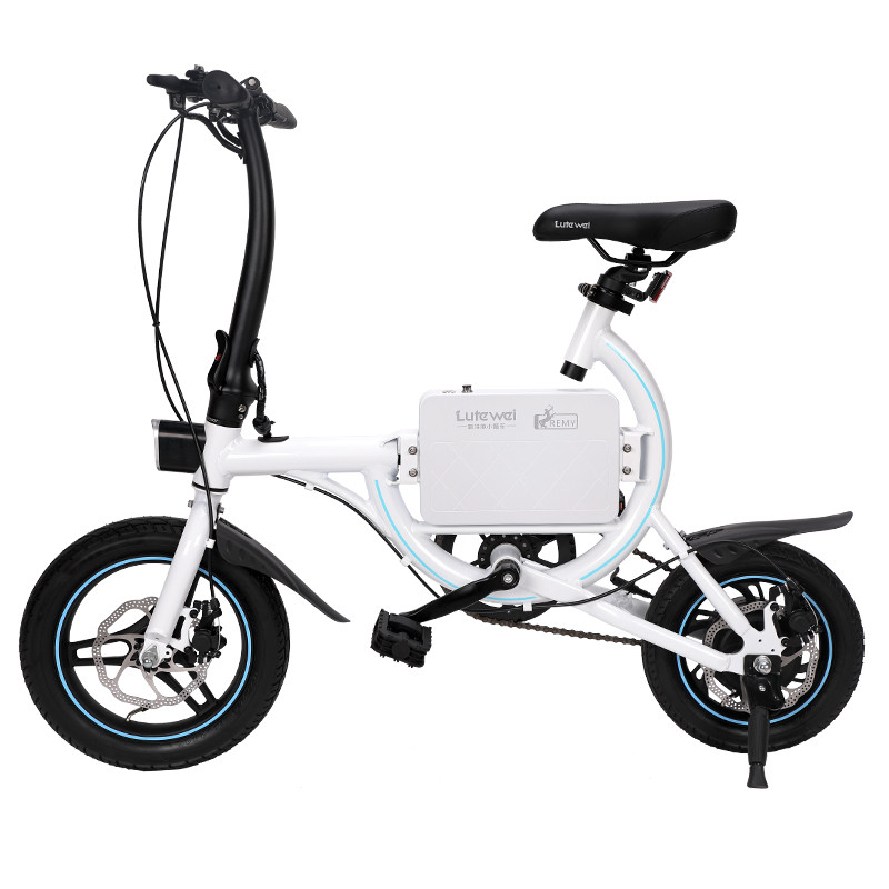 路特威 C6电动车 新国标电动自行车 迷你助力自行车 亲子车 锂电池车代步折叠传感车 白色【4.4AH】