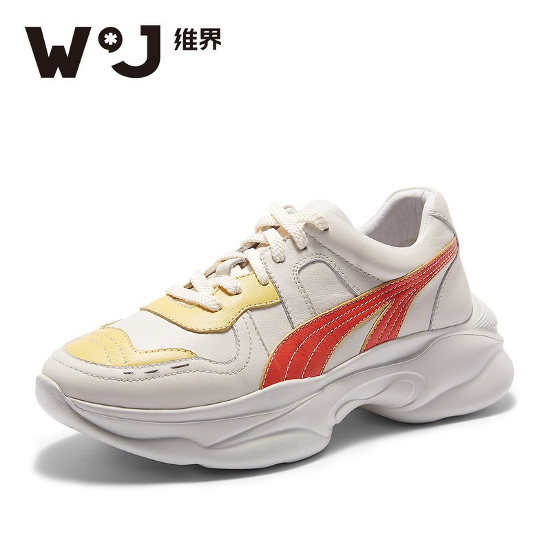 维界2019新款鞋子男韩版时尚运动休闲鞋ins超火鞋潮鞋精神小伙鞋_3 白色 42