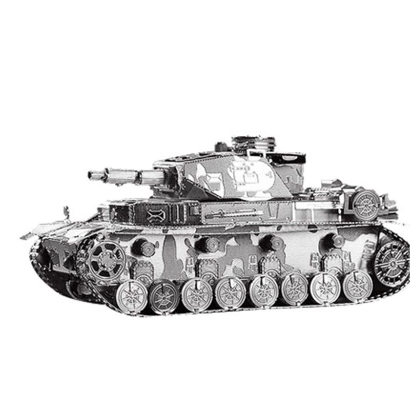 拼酷 德国四号坦克 3D立体拼图 银