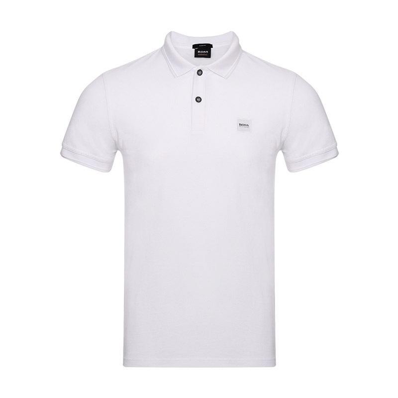 HUGO BOSS 雨果博斯 男士棉质短袖POLO衫T恤 50378365 100-白色 S