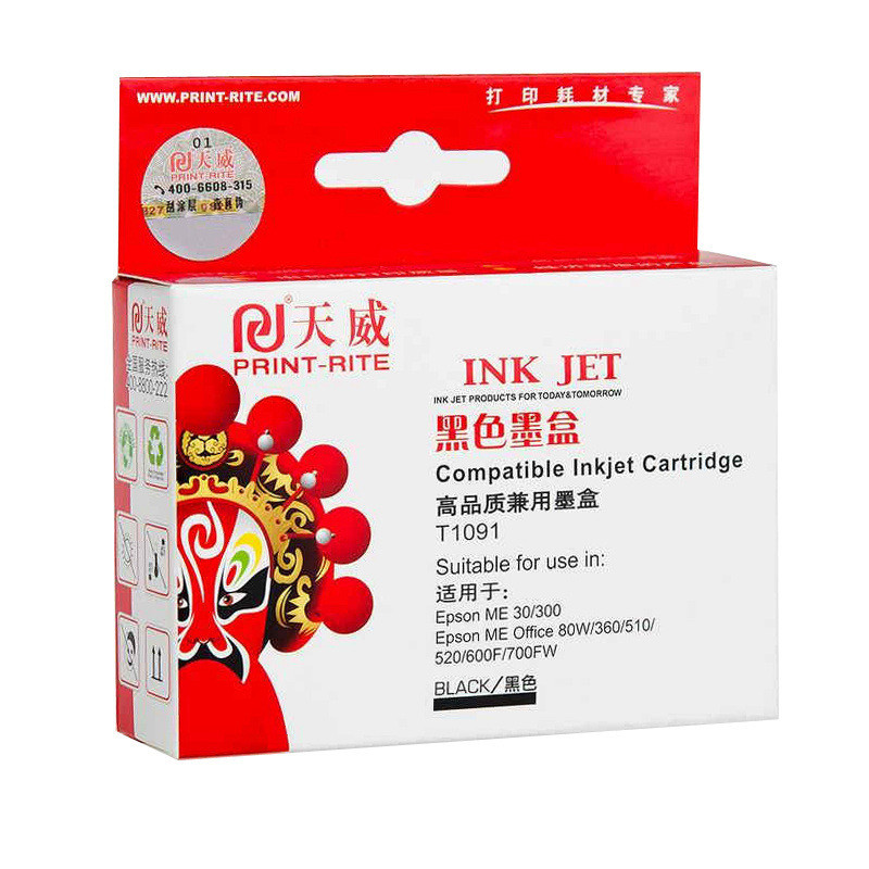 天威(PRINT-RITE) 墨盒 T1091/T1092/T1093/T1094墨盒ME30/300/600F/700 黑色T1091
