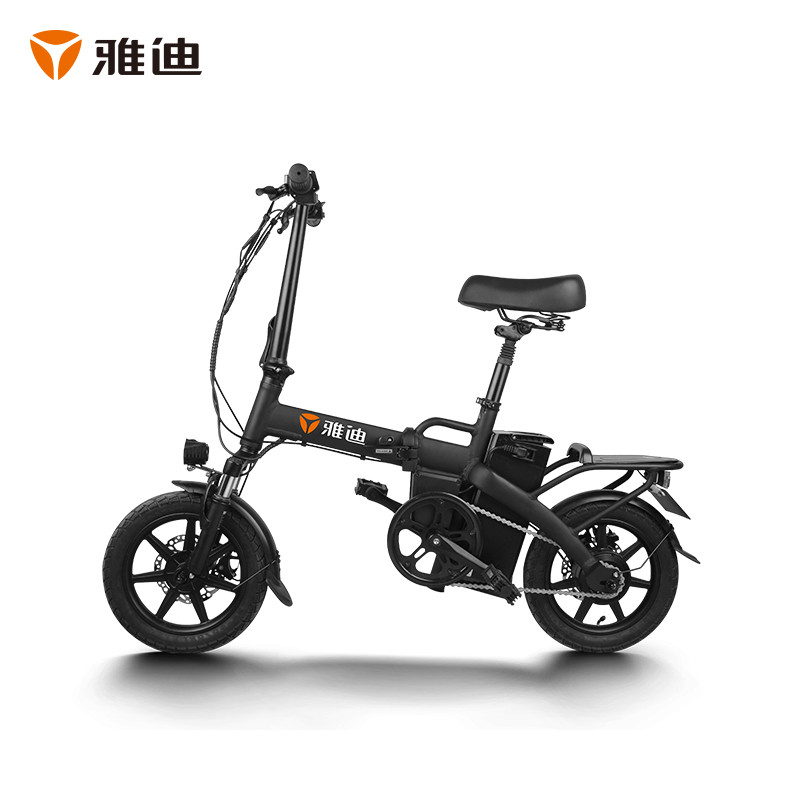 雅迪电动车F3第三代锂电池代驾助力便携电动折叠自行车 黑色