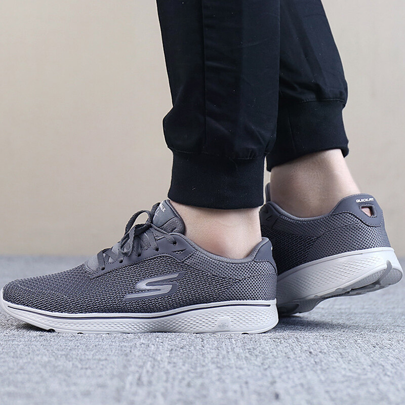 Skechers斯凯奇男鞋休闲鞋轻质缓震舒适耐磨健步鞋时尚运动鞋跑步鞋54156 54156-CHAR/炭灰色 42.5
