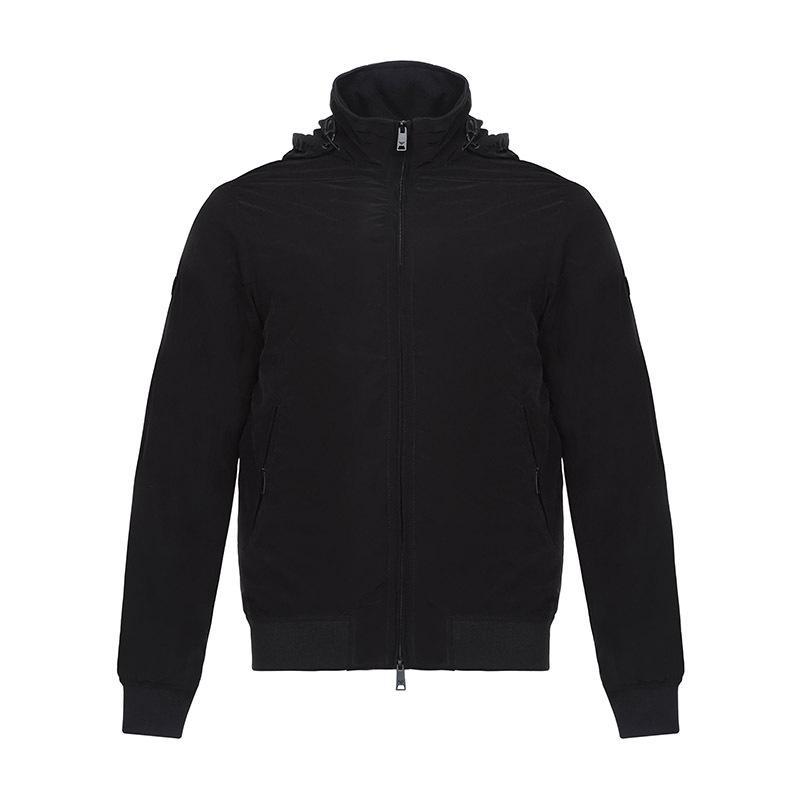 EMPORIO ARMANI 阿玛尼 男士混纺隐藏式连帽薄棉夹克上衣外套 8N1B52 1NKRZ 0999-黑色 46