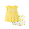 贝贝怡童装女童短袖套装夏季纯棉透气婴儿衣服宝宝2件套172T066 80cm 黄色