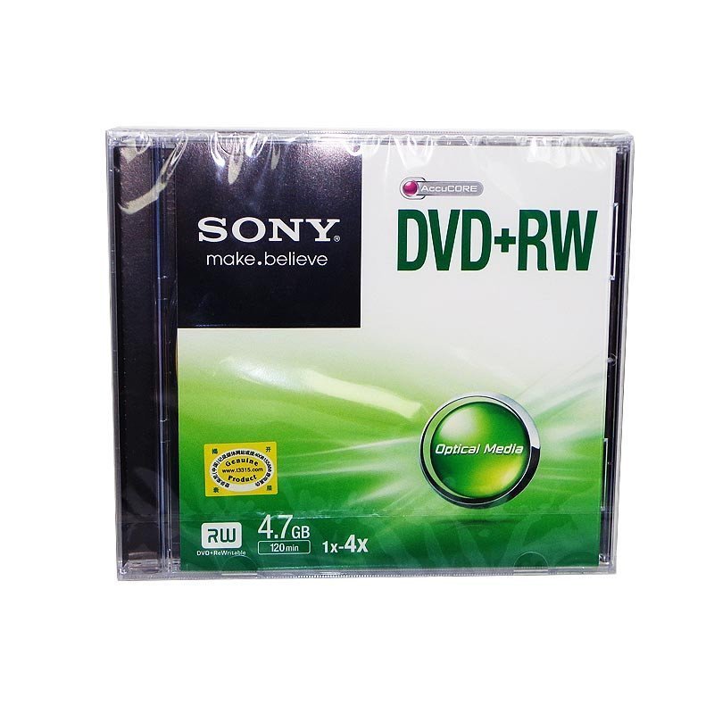 Sony/索尼 可擦写刻录盘 DVD+RW 刻录光盘 可重写光盘空白盘单片装